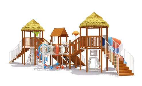 Modern Slide Large Wooden Outdoor Toy 3d model