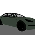 Light Blue Tesla Sedan With Modern Sleek Design And Black Wheels In Clean Gradient Background