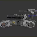 Futuristic Sci Fi Armored Vehicle With Multiple Turrets Treads And Energy Rings