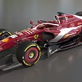 Red Ferrari Formula 1 Car With Racing Design And Sponsor Logos