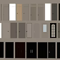 Various Styles of Hinged Doors with Multiple Colors Wood Finishes and Panel Patterns