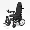 Ergonomic Black Wheelchair With High Backrest Armrests Footrests And Large Wheels