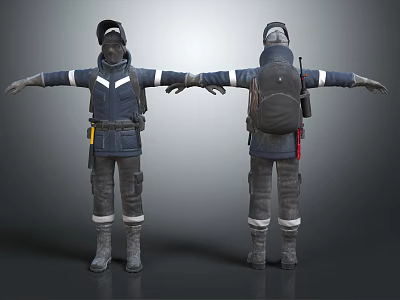 Modern Clothes Tooling Men's Overalls Climber Clothes Work Clothes 3d model