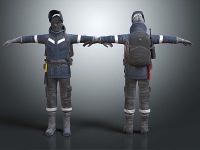 Modern Clothes Tooling Men's Overalls Climber Clothes Work Clothes 3d model