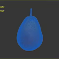 Ripe Juicy Pear With Yellow And Red Gradient Color And Brown Stem On Gray Background