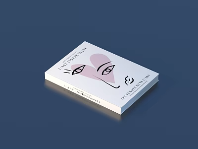Artistic Book Cover With Abstract Eye And Heart Design In Soft Color Tones 3d model