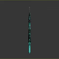 Fantasy Green Sword with Intricate Decorative Hilt and Blade Design in Modern 3D Rendering