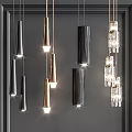 Modern Chandeliers Featuring Metallic Cylindrical And Crystal Drop Designs In Black Gold