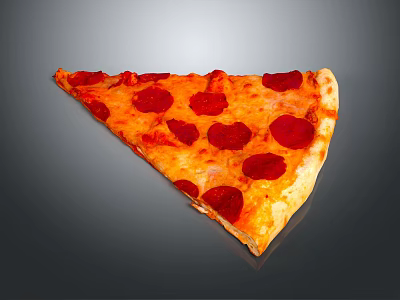 Freshly Baked Delicious Pepperoni Pizza Slice With Melted Cheese And Golden Crust 3d model