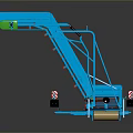 Blue Industrial Conveyor Machine With Elevated Belt And Metal Frame