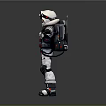 White And Red Protective Suit With Helmet Goggles Backpack And Ice Axe