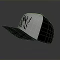 Modern Black And White Cap With Abstract Line Pattern Design For Daily Use 3d model