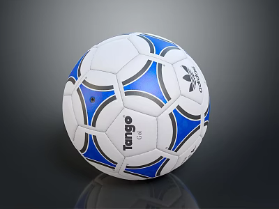Adidas Tango Soccer Ball With White And Blue Geometric Pattern Design 3d model