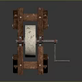 Traditional Wooden Stand With Round Natural Stone Millstone For Grinding