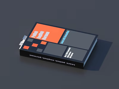 Creative Design Magazine Cover With Orange And Black Color Blocks And Sectional Layout 3d model