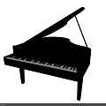 Black Grand Piano Classical Musical Instrument With White Keys And Elegant Design