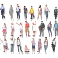 Modern character three-dimensional character man woman child old man 3d model