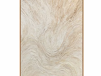 Modern Wall Decor With Wavy Texture In Neutral Tones And Wooden Frame 3d model