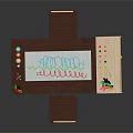 Kids Study Desk Furniture With Chair Colorful Markers Drawing Board And Storage Shelves