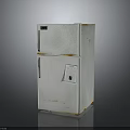 Silver Double Door Refrigerator Home Appliance With Metallic Surface And Compact Design 3d model