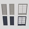Modern Sliding Doors In Beige And Dark Gray For Interior Design 3d model