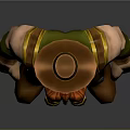 Game Movie Character With Red Braided Beard Brown Hat Green Yellow Vest And Muscular Build