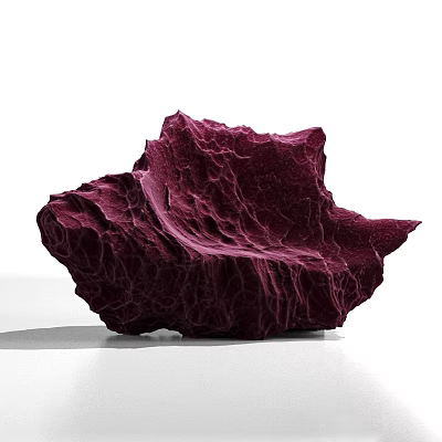 Deep Purple Velvet Abstract Sofa With Irregular Rock Like Organic Shape For Modern Interior 3d model