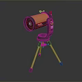 Orange And Black Telescope With Tripod For Scenic Natural Landscape Viewing