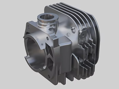 Heavy Duty Industrial Equipment With Metal Heat Sink Fins Mounting Holes And Structural Design 3d model
