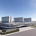 Modern Hospital Building Exterior With Multi Story Structure And Medical Design