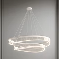 Modern White Double Ring Chandelier With LED Illuminated Circular Design For Ceiling 3d model