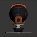 Black and Orange Electric Angle Grinder with Grinding Wheel and Power Tool Design