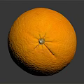 Fresh Orange with Bright Orange Color and Smooth Skin on Dark Background Showing Clear Reflection