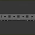 Modern Blue And Black Sleek Train With Reflective Surface On Gray Background Design