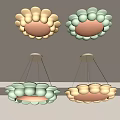 Modern Lamp Combination Simple Ceiling Lamp Flower Type Chandelier Cream Ceiling Lamp Children's Lamp Bedroom Lamp Combination 3d model