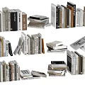 Diverse Stacked Books And Magazines With Various Genres And Cover Styles