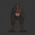 3D T-Rex Dinosaur Model With Open Mouth Standing On Black Background