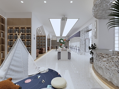 Book bar reading space 3d model