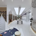 Book bar reading space 3d model