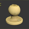 Golden Ball Shaped Hardware Tool Base with Screw Holes and Durable Construction