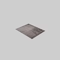 Gray Square Rug With Modern Grid Pattern And Textured Surface For Home Decor