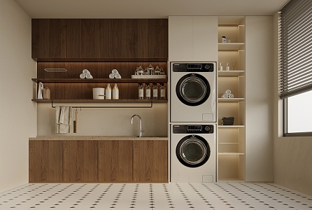 Laundry Cabinet Washing Machine Cabinet Laundry 3d model