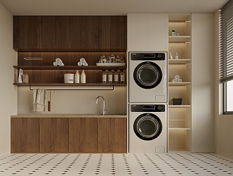 Laundry Cabinet Washing Machine Cabinet Laundry 3d model