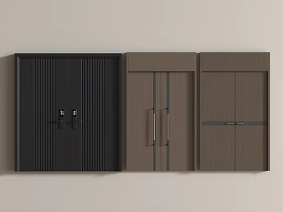 Modern Double Door Modern Double Door Entry Door 3d model