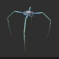 Unique Blue Spider Creature With Long Legs White Central Section And Red Tipped Limbs