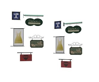 modern signboard advertising signboard 3d model