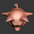 Red Cartoon Pig Game And Movie Character With Big Ears Smiling Expression And Round Belly