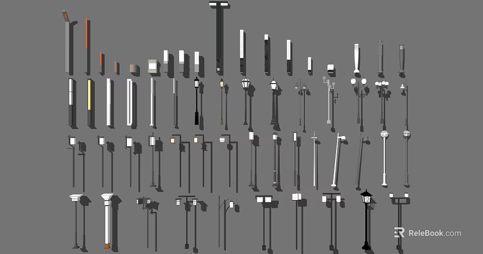 Various Outdoor Lights with Different Styles for Garden Patio Exterior Decor 3d model 