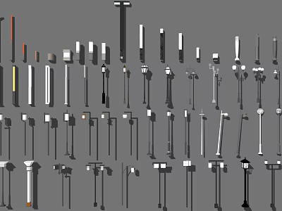 Various Outdoor Lights with Different Styles for Garden Patio Exterior Decor 3d model