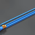 Industrial Conveyor Equipment With Long Blue Trough And Motor Component For Material Handling